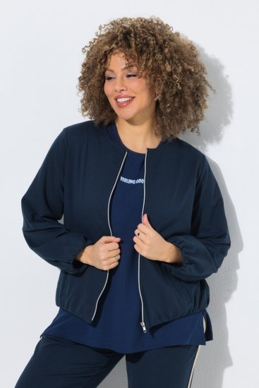 Ulla Popken 851040 Sweatshirt com fecho Azul-marinho - Sweatshirts - Sweatshirts de mulher em tamanho grande