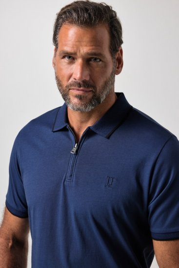 JP1880 851048 Polo com fecho Azul noite TALL - TALL pólos - Polos TALL para Homem Alto