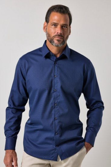 JP1880 851055 Camisa de vestir estampada sem engomar manga comprida Azul-marinho TALL - TALL camisas - Camisas TALL para Homens Altos