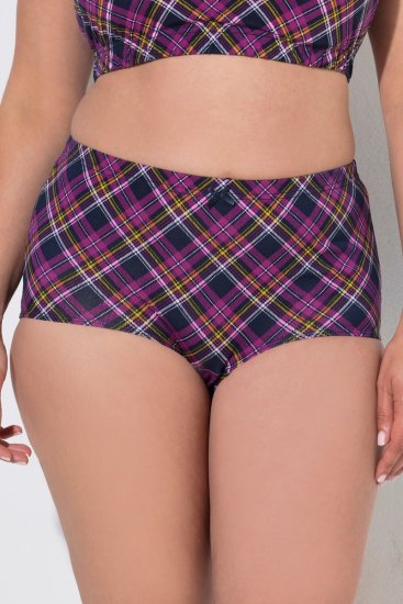 Ulla Popken 851071 Cuecas aos quadrados em algodão orgânico pack de 2 Violeta - Cuecas - 