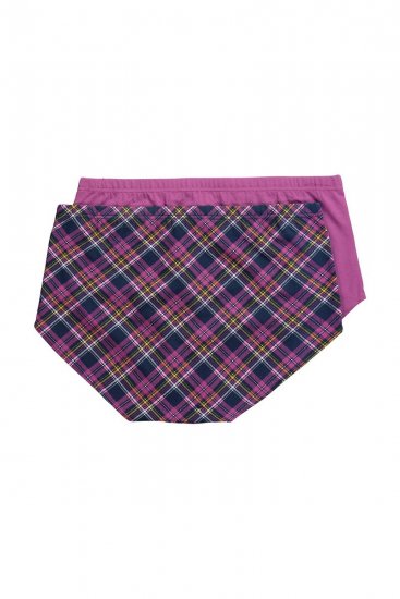 Ulla Popken 851071 Cuecas aos quadrados em algodão orgânico pack de 2 Violeta - Cuecas - 