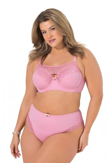 Ulla Popken 851165 Boxers com renda Rosa - Cuecas - 