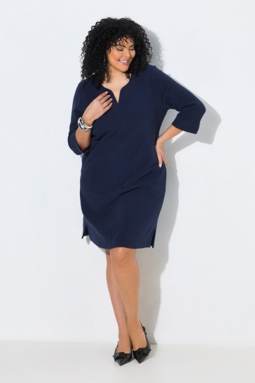 Ulla Popken 851220 Vestido com manga 3/4 Azul-marinho - Vestidos - Vestidos para todos os tamanhos