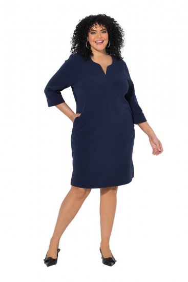 Ulla Popken 851220 Vestido com manga 3/4 Azul-marinho - Vestidos - Vestidos para todos os tamanhos