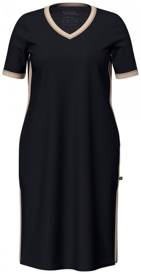 Ulla Popken 851237 Camisa de noite às riscas Preto - Camisas de noite - 