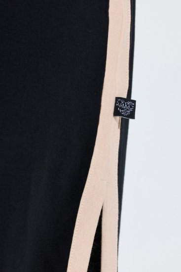 Ulla Popken 851237 Camisa de noite às riscas Preto - Camisas de noite - 