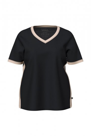 Ulla Popken 851245 Pijama às riscas Preto - Pijamas/Loungewear - 