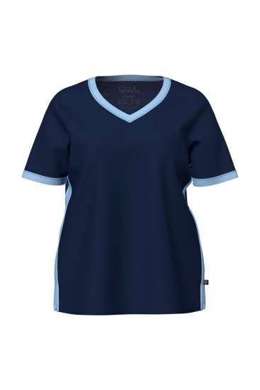 Ulla Popken 851245 Pijama às riscas Azul-marinho - Pijamas/Loungewear - 
