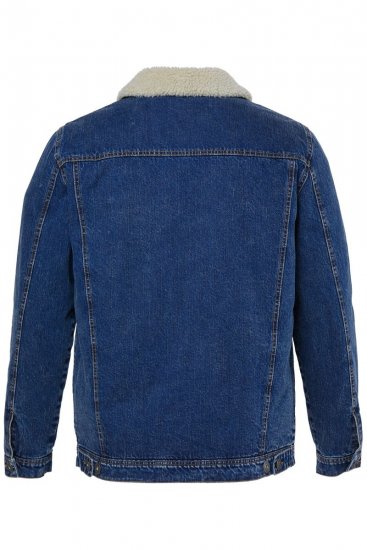 JP1880 851363 Casaco de ganga com forro teddy Azul ganga TALL - TALL casacos - Casacos TALL para homens altos