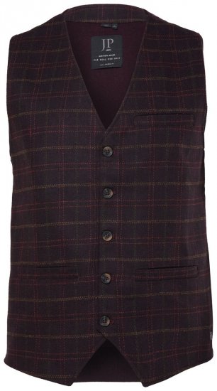JP1880 851393 Colete de tweed aos quadrados Bordô - Fatos - Fatos de Homem Tamanhos Grandes
