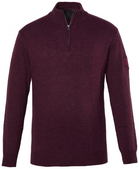 JP1880 851428 Camisola de malha com meio fecho Ameixa TALL - TALL camisolas - Sweatshirts TALL para Homem Alto