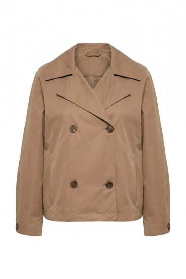 Ulla Popken 851435 Gabardina Castanho - Casacos - Casacos de Mulher em Tamanhos Grandes