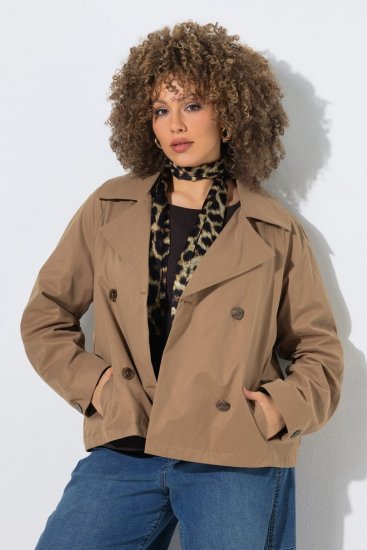 Ulla Popken 851435 Gabardina Castanho - Casacos - Casacos de Mulher em Tamanhos Grandes