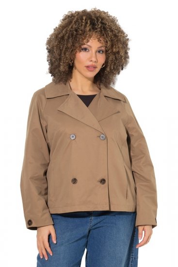 Ulla Popken 851435 Gabardina Castanho - Casacos - Casacos de Mulher em Tamanhos Grandes