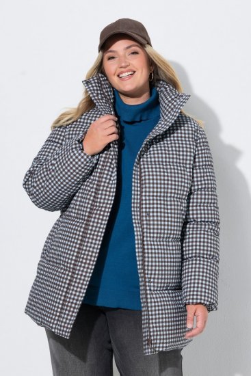 Ulla Popken 851438 Casaco acolchoado HYPRAR em linha A Verde escuro - Jaquetas - Casacos plus size para mulher