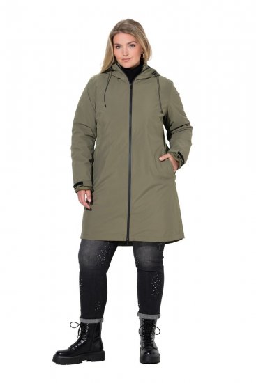 Ulla Popken 851560 Casaco técnico Verde azeitona - Jaquetas - Casacos plus size para mulher