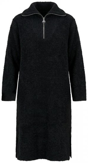 Ulla Popken 851563 Vestido de malha de manga comprida com gola alta Preto - Vestidos - Vestidos para todos os tamanhos