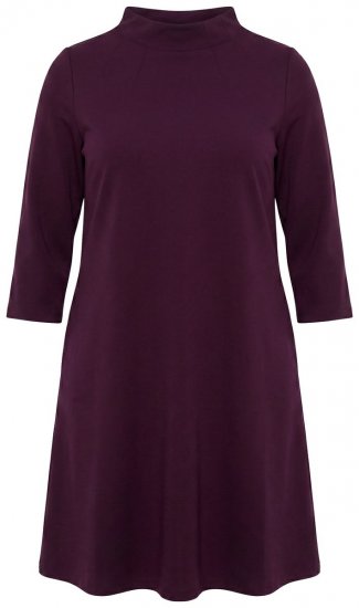 Ulla Popken 851664 Vestido de jersey com gola alta Ameixa - Vestidos - Vestidos para todos os tamanhos