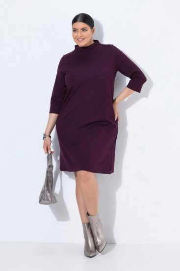 Ulla Popken 851664 Vestido de jersey com gola alta Ameixa - Vestidos - Vestidos para todos os tamanhos