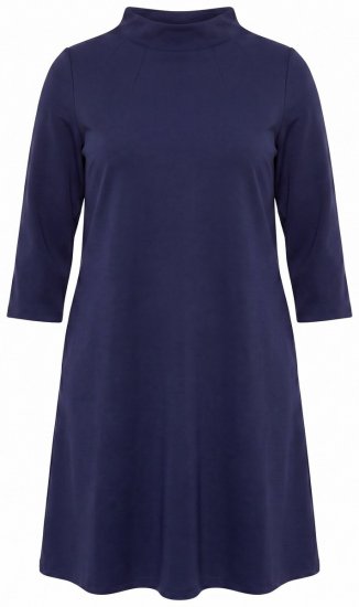 Ulla Popken 851664 Vestido de jersey evasê com bolsos Azul-marinho - Vestidos - Vestidos para todos os tamanhos