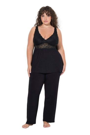 Ulla Popken 851693 Pijama Preto - Pijamas/Loungewear - 