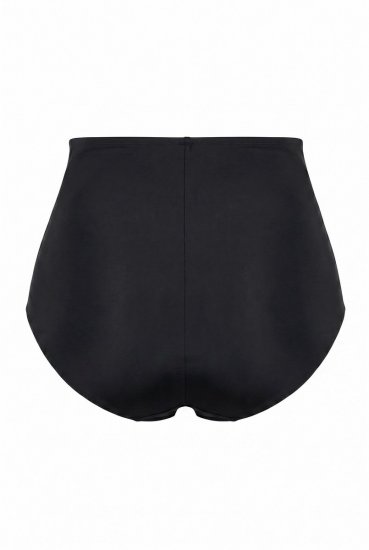 Ulla Popken 851700 Cuecas aos quadrados de cintura alta com renda Preto - Cuecas - 
