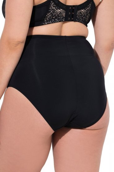 Ulla Popken 851700 Cuecas aos quadrados de cintura alta com renda Preto - Cuecas - 