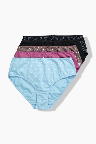 Ulla Popken 851714 Cuecas com padrão pack de 5 Preto - Cuecas - 