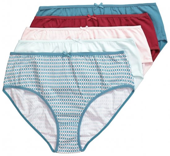 Ulla Popken 851725 Cuecas com padrão pack de 5 Lilás - Cuecas - 