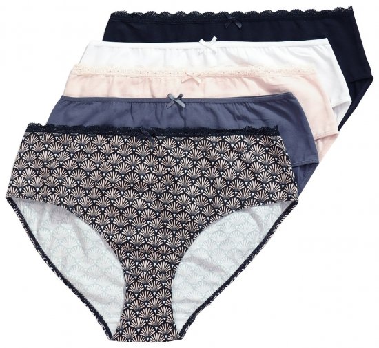 Ulla Popken 851730 Cuecas com padrão pack de 5 Bege - Cuecas - 