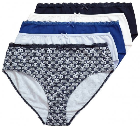 Ulla Popken 851730 Cuecas com padrão pack de 5 Azul claro - Cuecas - 