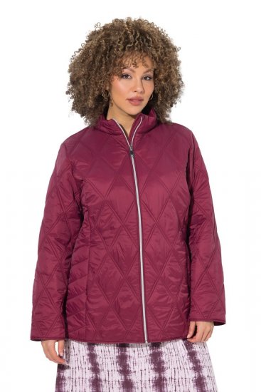 Ulla Popken 851777 Casaco acolchoado HYPRAR com gola alta Bordô - Jaquetas - Casacos plus size para mulher