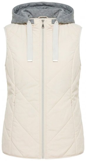 Ulla Popken 851781 Colete acolchoado com capuz Branco sujo - Coletes - 