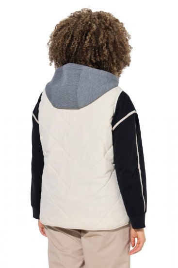Ulla Popken 851781 Colete acolchoado com capuz Branco sujo - Coletes - 