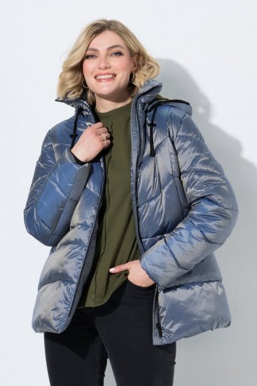 Ulla Popken 851790 Casaco acolchoado Azul ganga - Jaquetas - Casacos plus size para mulher