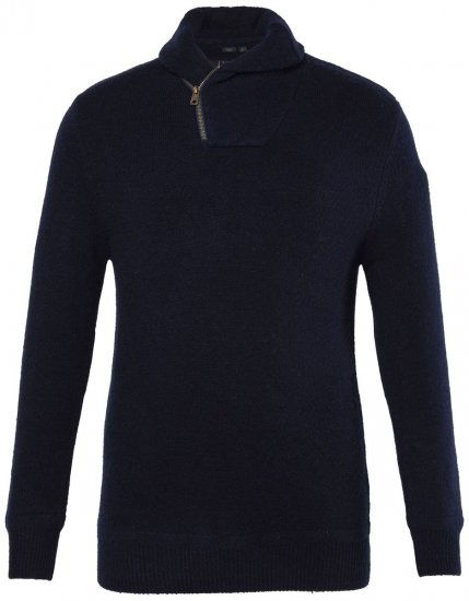 JP1880 851795 Camisola de malha com gola xaile Azul-marinho TALL - TALL camisolas - Sweatshirts TALL para Homem Alto