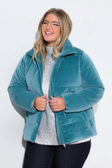 Ulla Popken 851819 Casaco de bombazina Cinzento - Jaquetas - Casacos plus size para mulher