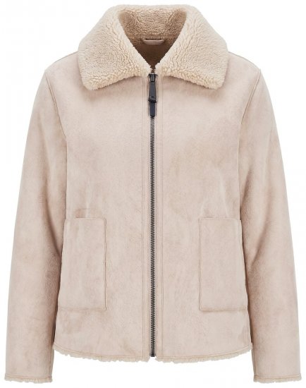 Ulla Popken 851823 Casaco de camurça sintética Branco sujo - Jaquetas - Casacos plus size para mulher