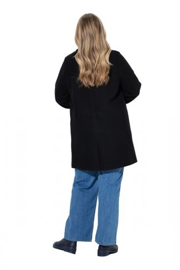 Ulla Popken 851829 Sobretudo de lã Preto - Casacos - Casacos de Mulher em Tamanhos Grandes