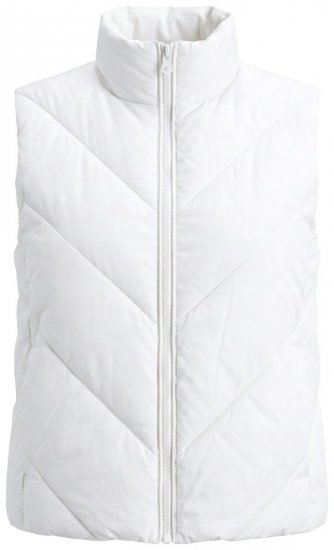 Ulla Popken 851833 Colete acolchoado com gola alta Branco sujo - Coletes - 