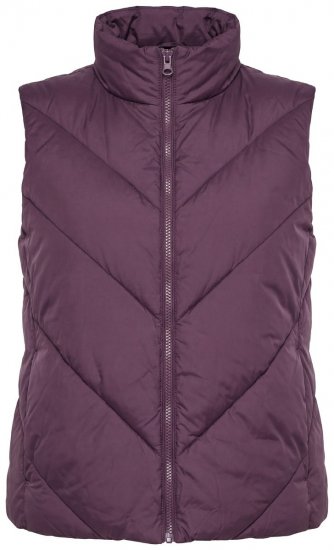 Ulla Popken 851833 Colete acolchoado com gola alta Castanho - Coletes - 