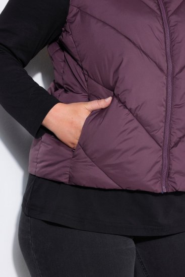Ulla Popken 851833 Colete acolchoado com gola alta Castanho - Coletes - 