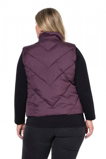 Ulla Popken 851833 Colete acolchoado com gola alta Castanho - Coletes - 