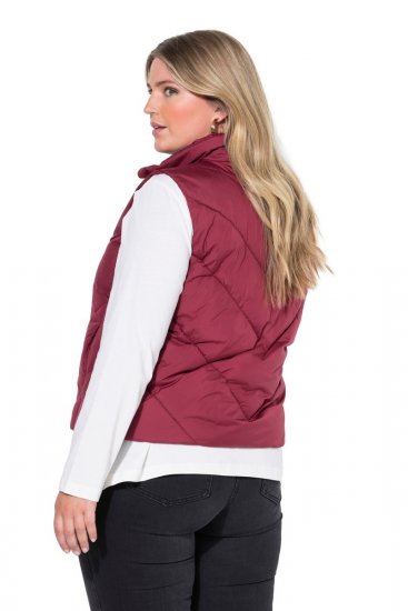 Ulla Popken 851833 Colete acolchoado com gola alta Vermelho - Coletes - 