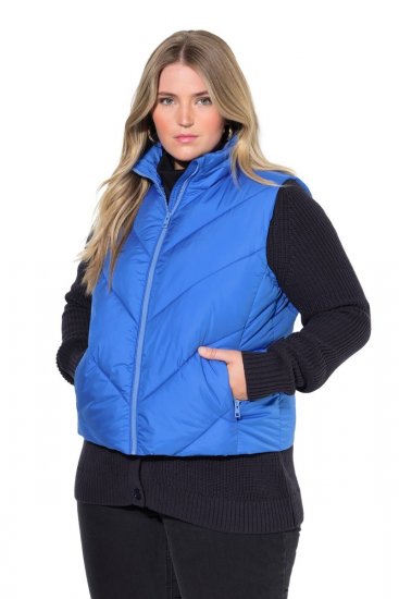 Ulla Popken 851833 Colete acolchoado com gola alta Azul - Coletes - 