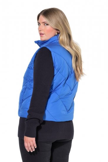 Ulla Popken 851833 Colete acolchoado com gola alta Azul - Coletes - 