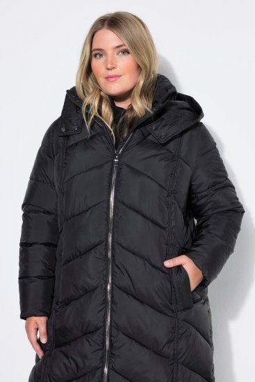 Ulla Popken 851842 Sobretudo acolchoado Preto - Casacos - Casacos de Mulher em Tamanhos Grandes