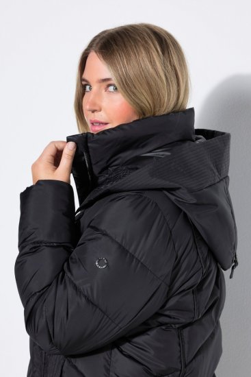 Ulla Popken 851842 Sobretudo acolchoado Preto - Casacos - Casacos de Mulher em Tamanhos Grandes