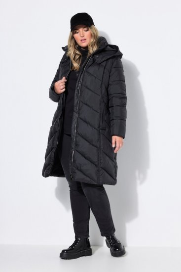 Ulla Popken 851842 Sobretudo acolchoado Preto - Casacos - Casacos de Mulher em Tamanhos Grandes