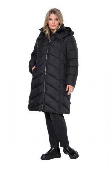 Ulla Popken 851842 Sobretudo acolchoado Preto - Casacos - Casacos de Mulher em Tamanhos Grandes
